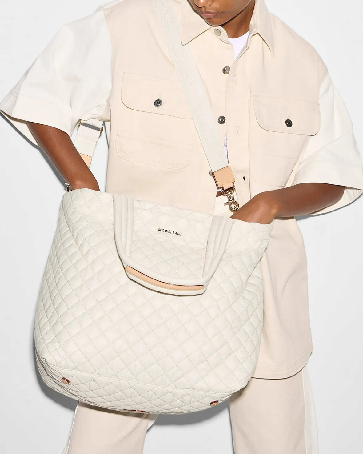 Metro|Totes<MZ Wallace The Metro Tote® Deluxe - Large Sandshell