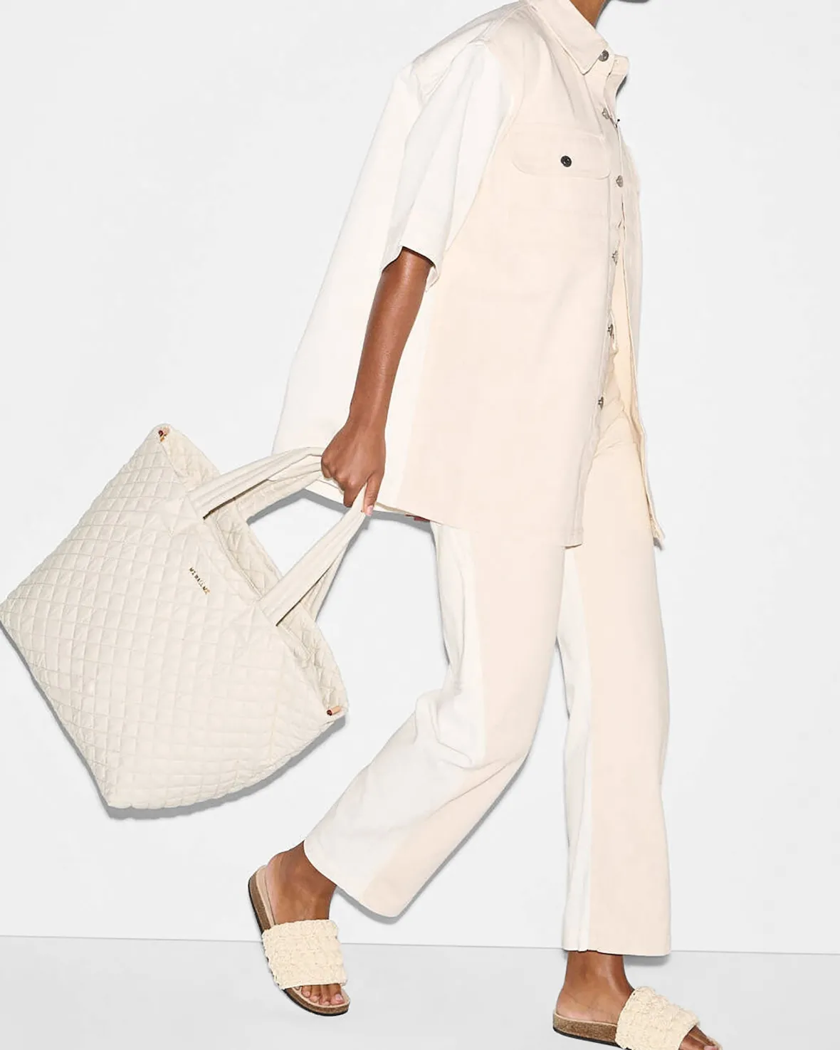 Metro|Totes<MZ Wallace The Metro Tote® Deluxe - Large Sandshell