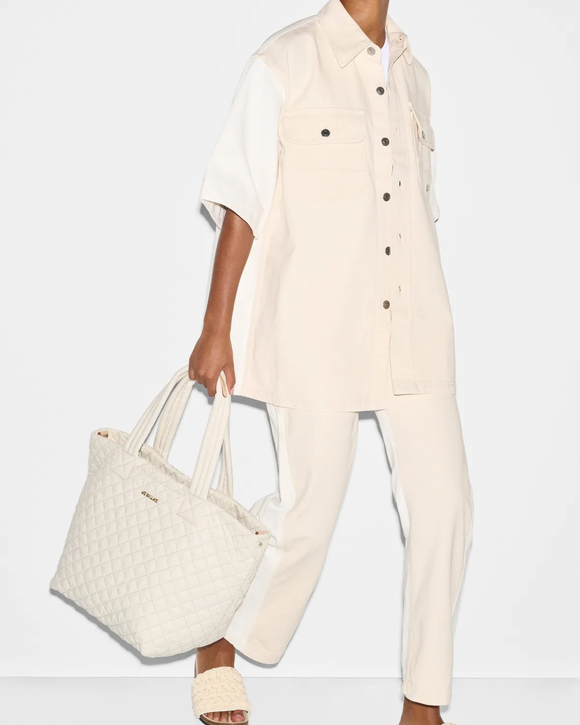 Metro|Totes<MZ Wallace The Metro Tote® Deluxe - Medium Sandshell