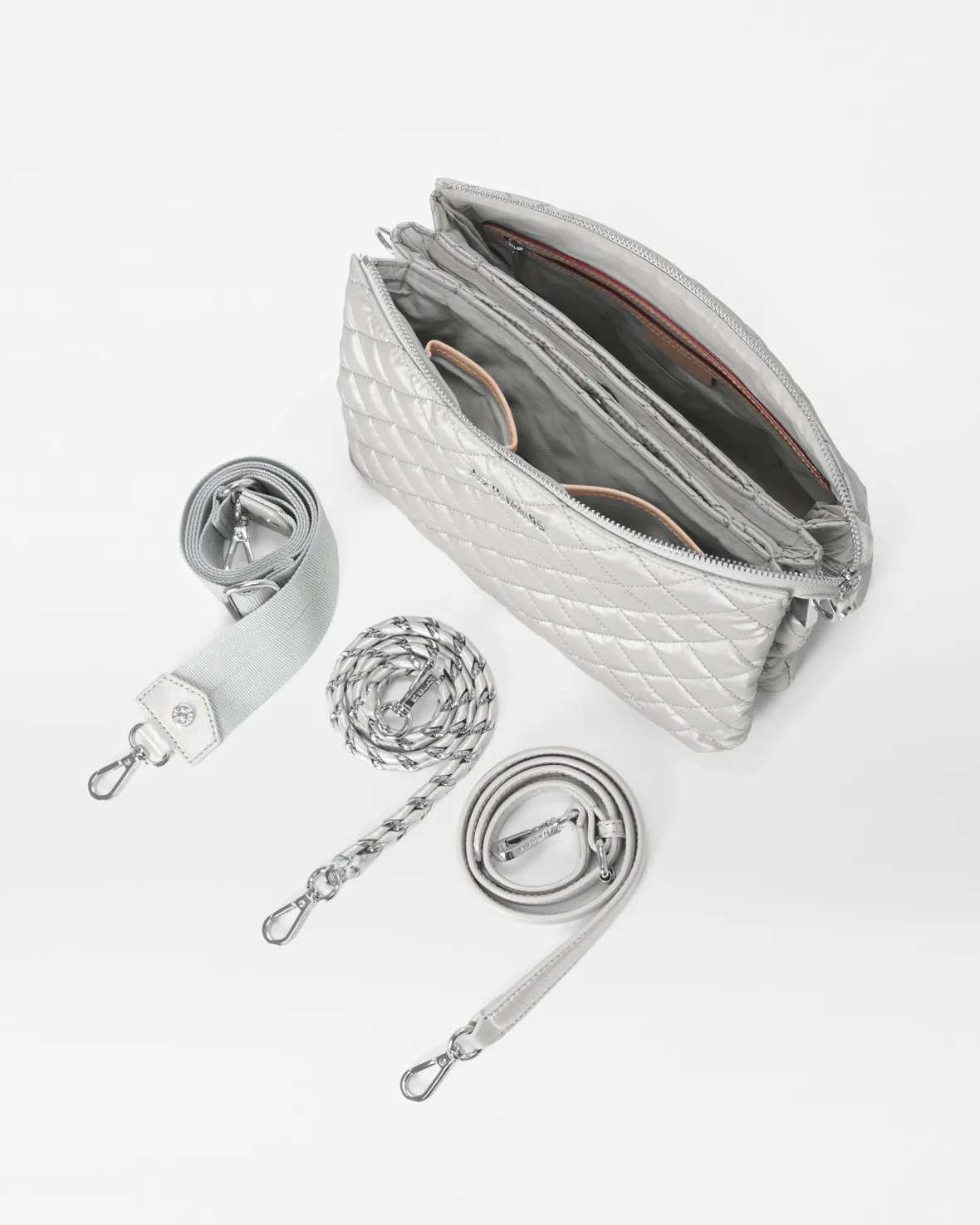 Crosby|Crossbody<MZ Wallace Large Crosby Pippa OysterMetallic