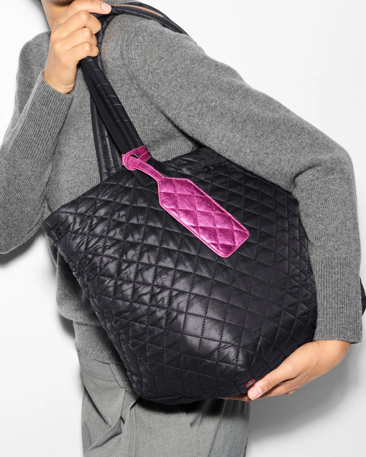 Accessories<MZ Wallace Luggage Tag HotPinkMetallicLeather