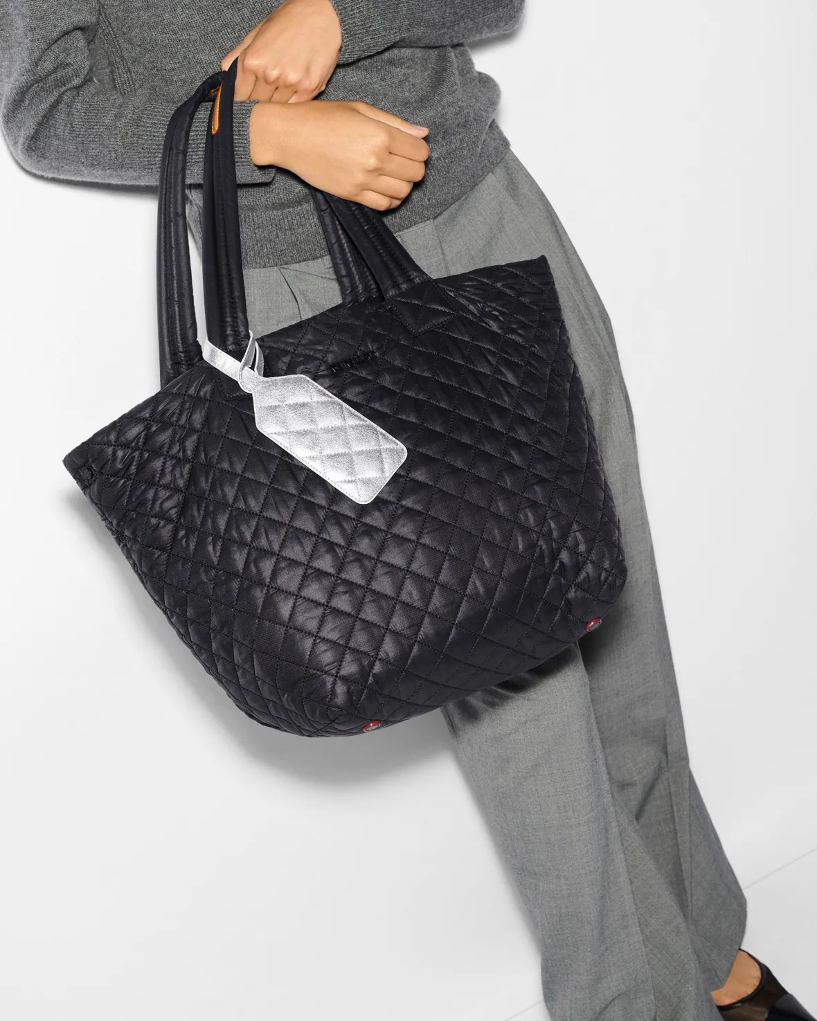 Accessories<MZ Wallace Luggage Tag SilverMetallicLeather