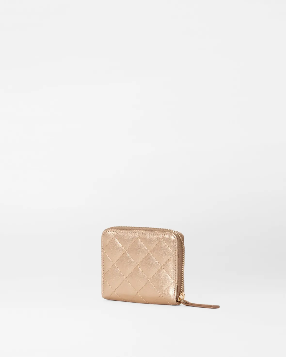 Accessories|MZW Exclusives<MZ Wallace Small Zip Round Wallet HoneyMetallicLeather