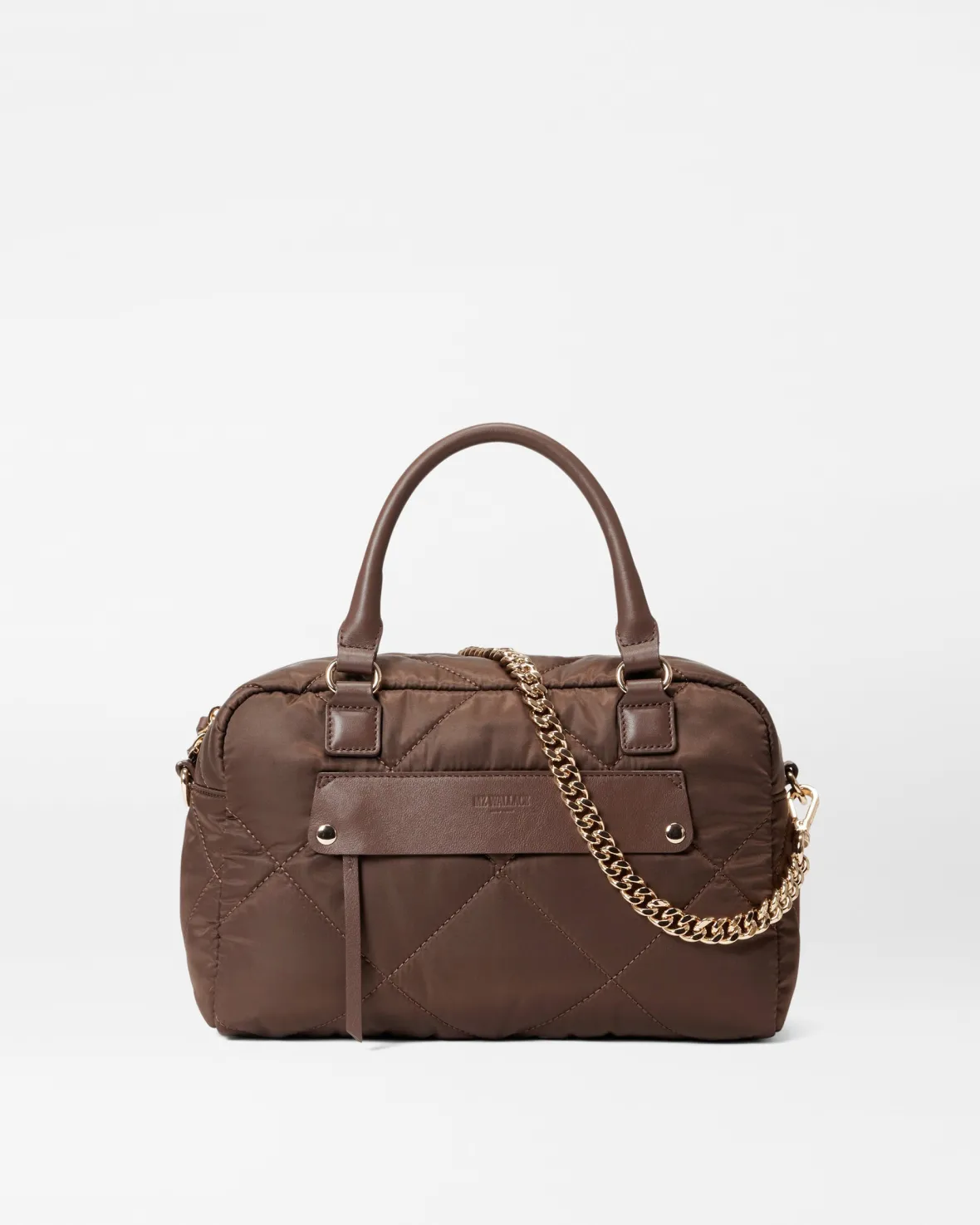 Madison<MZ Wallace Quilted Madison Satchel Walnut