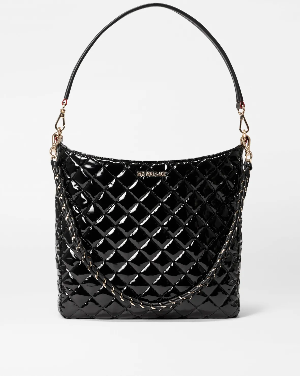 Crosby|Shoulders<MZ Wallace Crosby Hobo BlackLacquer