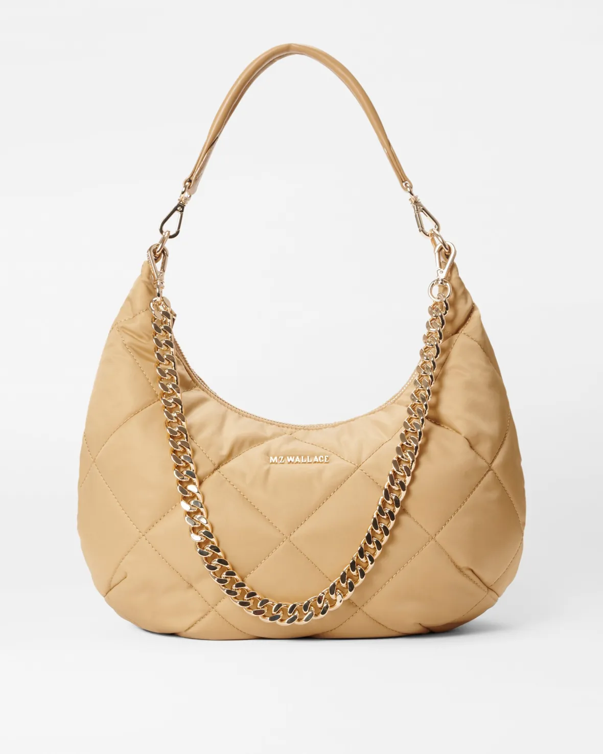 Madison|Shoulders<MZ Wallace Quilted Madison Shoulder Bag Camel