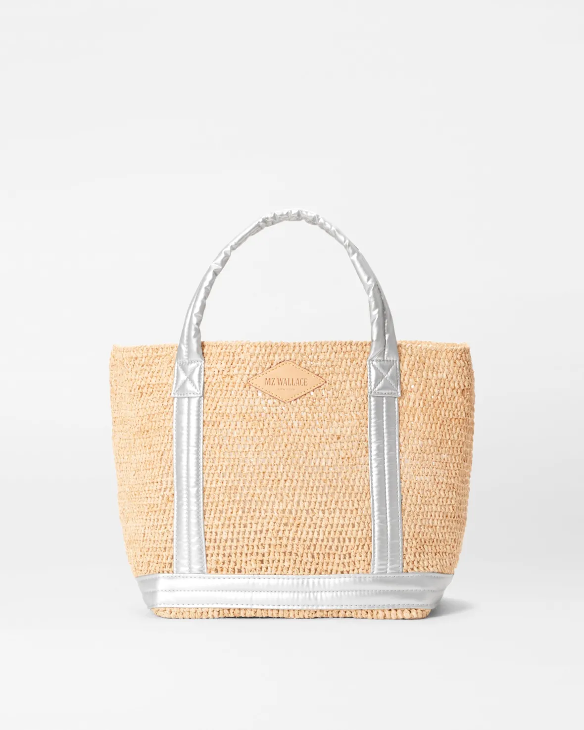 Raffia|Totes<MZ Wallace Small Raffia Tote MatteSilver