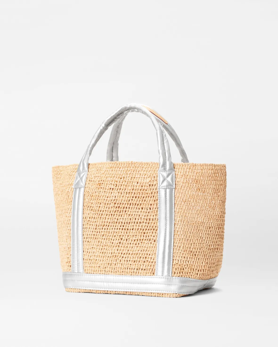 Raffia|Totes<MZ Wallace Small Raffia Tote MatteSilver