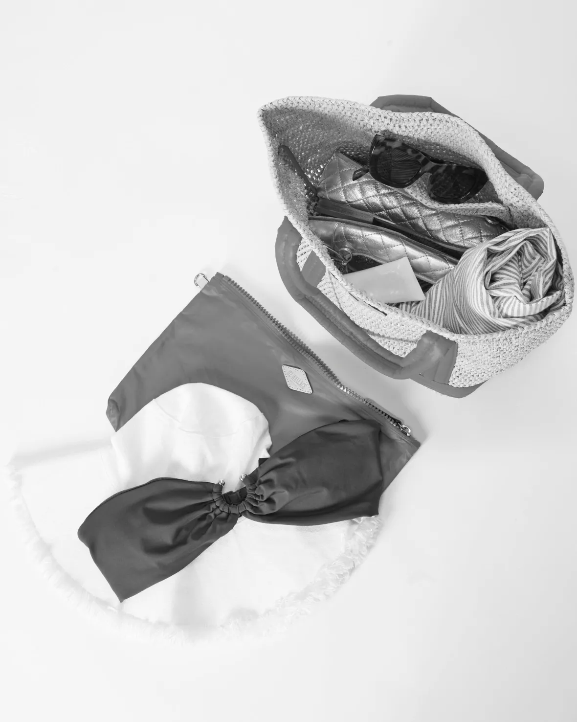 Raffia|Totes<MZ Wallace Small Raffia Tote MatteSilver