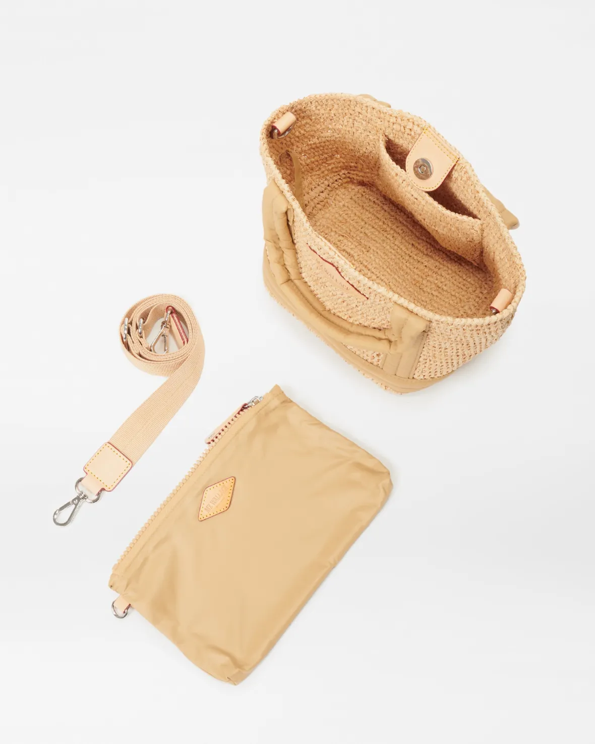 Raffia|Totes<MZ Wallace Mini Raffia Tote Raffia/Camel