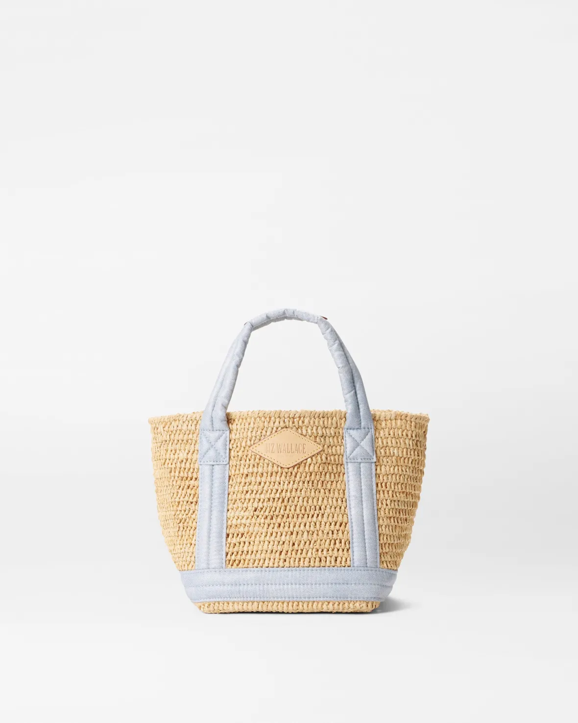 Raffia|Totes<MZ Wallace Mini Raffia Tote Raffia/Chambray