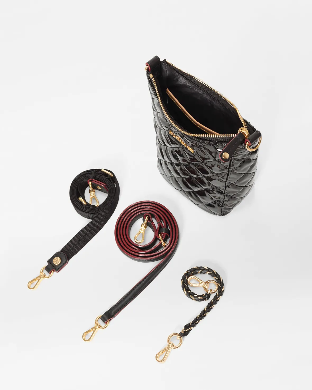 Crosby|Crossbody<MZ Wallace Crosby Go BlackLacquer