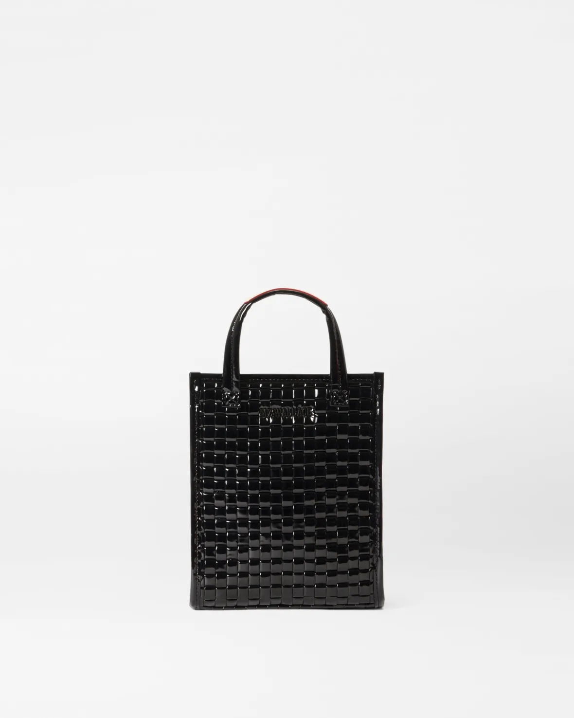 Totes<MZ Wallace Micro Woven Box Tote BlackLacquer