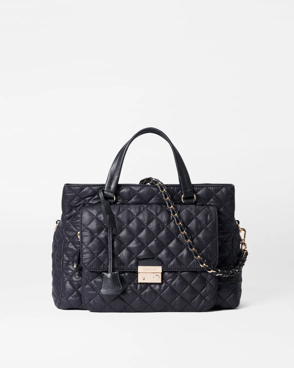 Work|Shoulders<MZ Wallace Crosby Lock Satchel Black