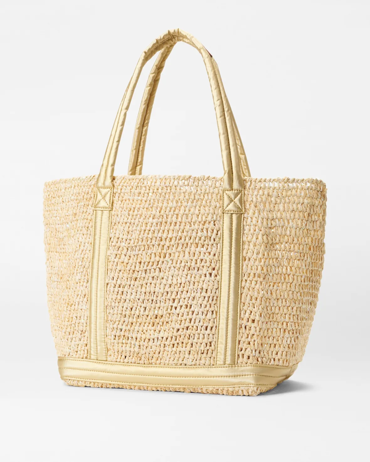 Raffia|Totes<MZ Wallace Medium Raffia Tote SequinRaffia/LightGoldPearlMetallic