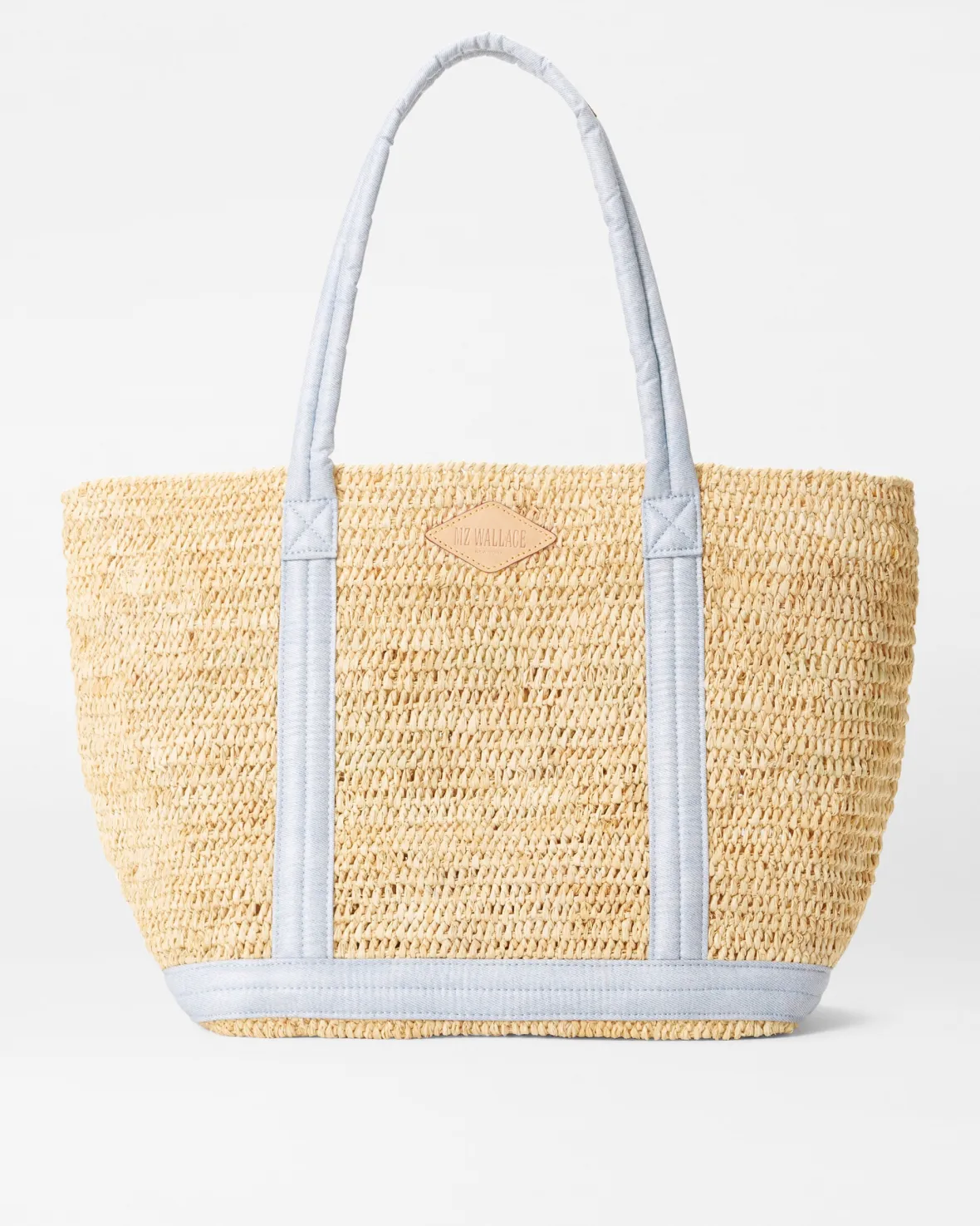 Raffia|Totes<MZ Wallace Medium Raffia Tote Raffia/Chambray