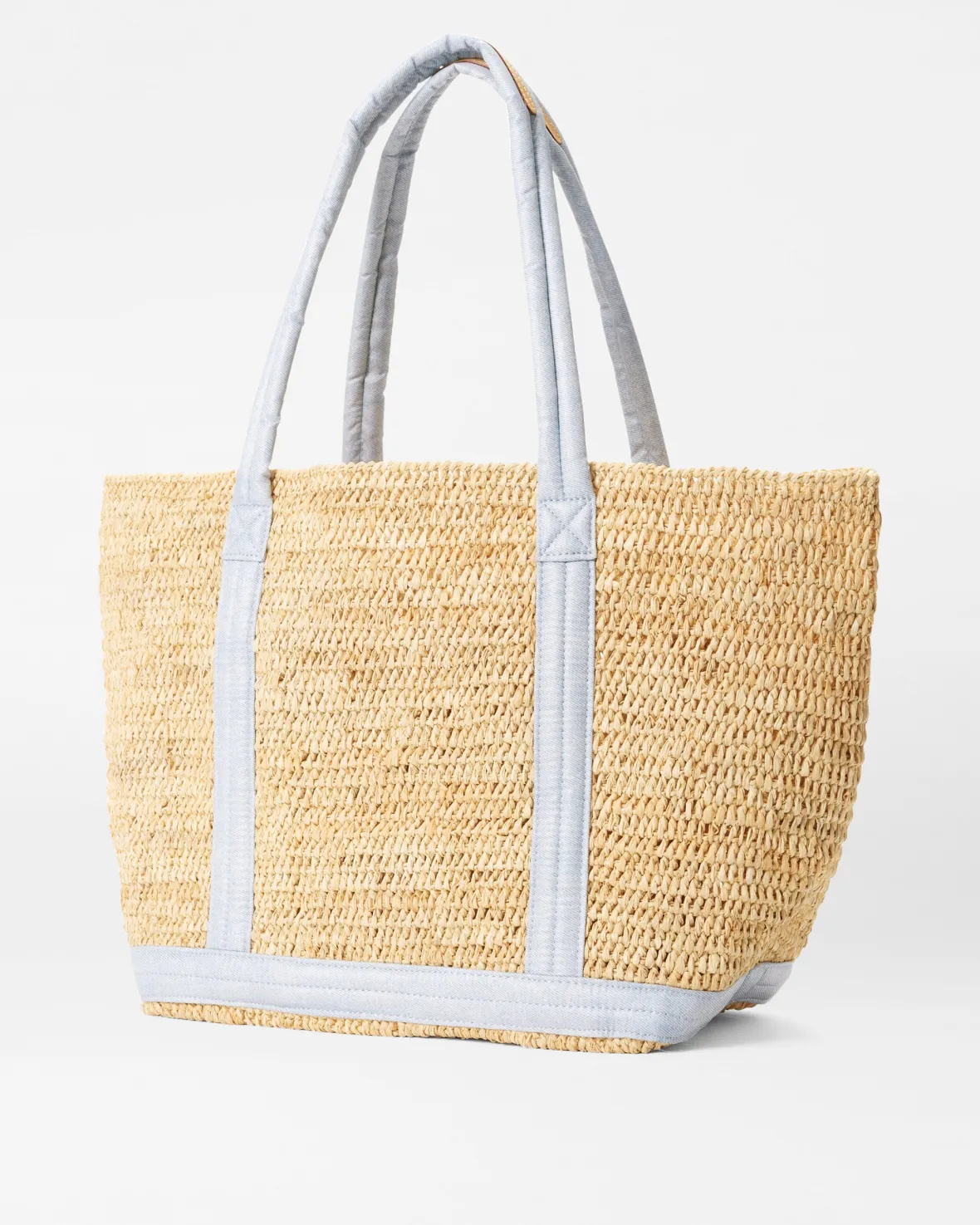 Raffia|Totes<MZ Wallace Medium Raffia Tote Raffia/Chambray