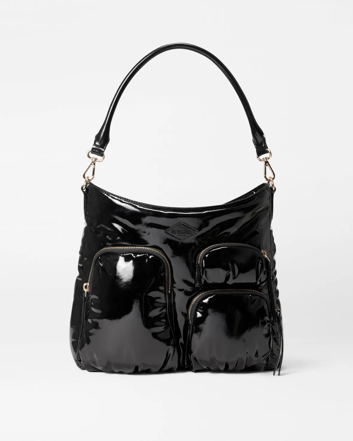 Chelsea|Crossbody<MZ Wallace Chelsea Hobo BlackLacquer