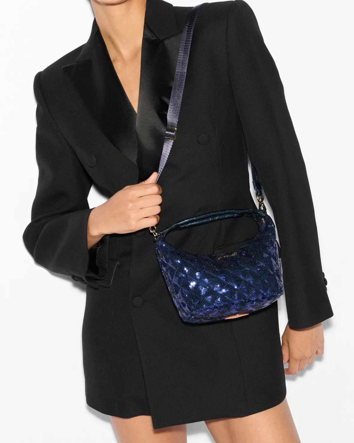 Crossbody<MZ Wallace Mini Hobo SapphireSequin