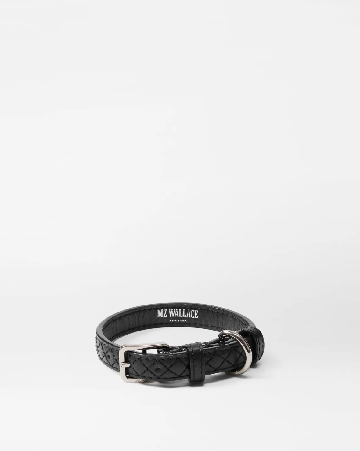 Accessories<MZ Wallace Small MZW Dog Collar BlackLeather